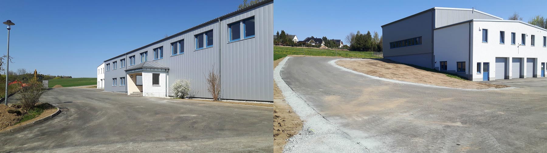 April 2020: Neubau einer Zufahrtsstraße und Erneuerung der Parkflächen